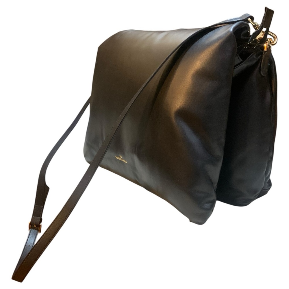 Italian Made Leather Puffer Shoulder Bag by Roberta Rossi Milano Oversized